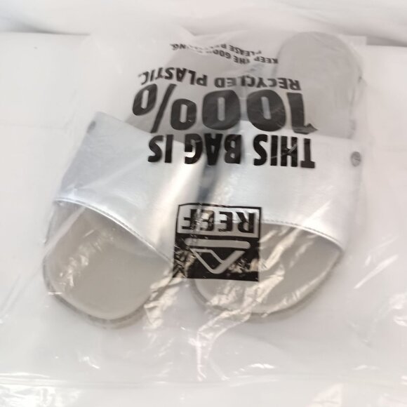 Reef Sunny Arrianah Slide Sandals Silver Womens 10 Comfort - Picture 2 of 12